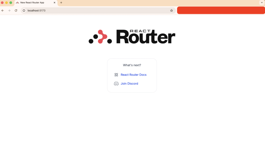 React Routerデフォルトページ