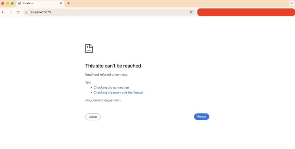 React Routerデフォルトページ(コンテナ終了)
